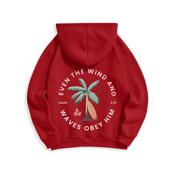 Christianartworkshop Scripture & Coastal Be Still Fleece Lined Polyester Hoodie - image 11