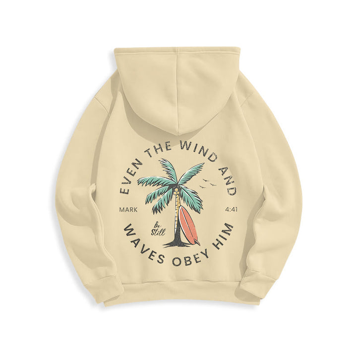 Christianartworkshop Scripture & Coastal Be Still Fleece Lined Polyester Hoodie - image 23