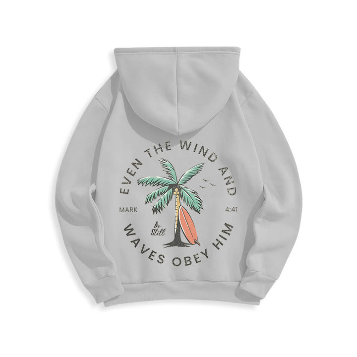 Christianartworkshop Scripture & Coastal Be Still Fleece Lined Polyester Hoodie - image 21