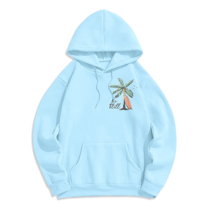 Christianartworkshop Scripture & Coastal Be Still Fleece Lined Polyester Hoodie - image 7