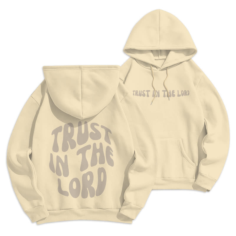 Christianartworkshop Trust In The Lord Faith Reliance Fleece Lined Polyester Hoodie - Beige - 2XL - image 0