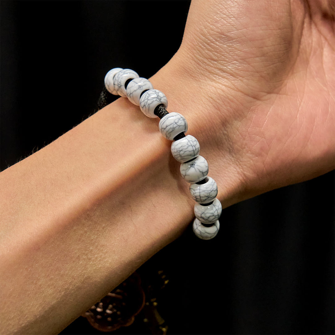 Christianartworkshop Matte White Crackle Beads Pocket Rosary with Brass Sacred Cross - image 1