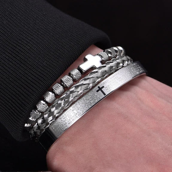 Christianartworkshop Stackable Cross Bracelet Set: Fashion-Forward Faith Integration - image 6