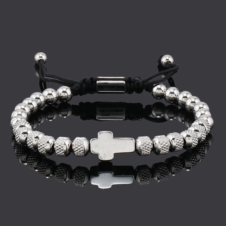 Christianartworkshop Stackable Cross Bracelet Set: Fashion-Forward Faith Integration - Single layer Cross - Silver - image 11