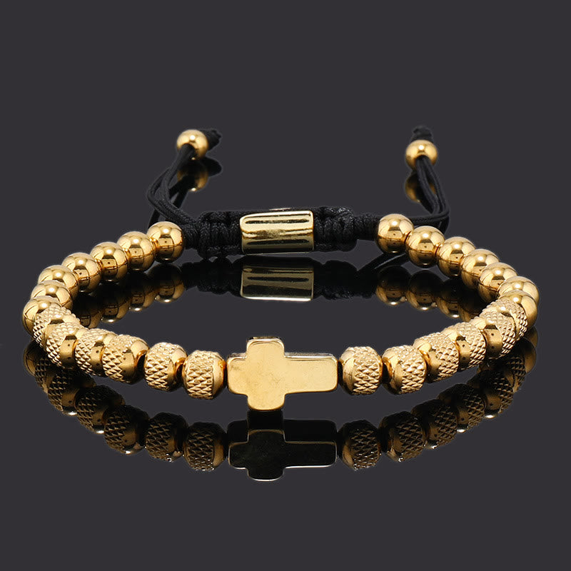 Christianartworkshop Stackable Cross Bracelet Set: Fashion-Forward Faith Integration - Single layer Cross - Golden - image 7