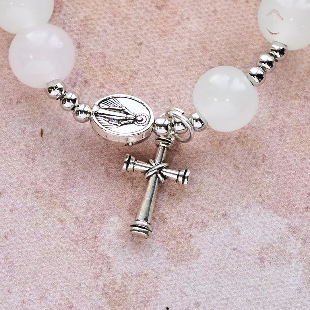 Christianartworkshop Pastel Glow Color-Shifting UV Bead Prayer Bracelet with Our Lady - image 9