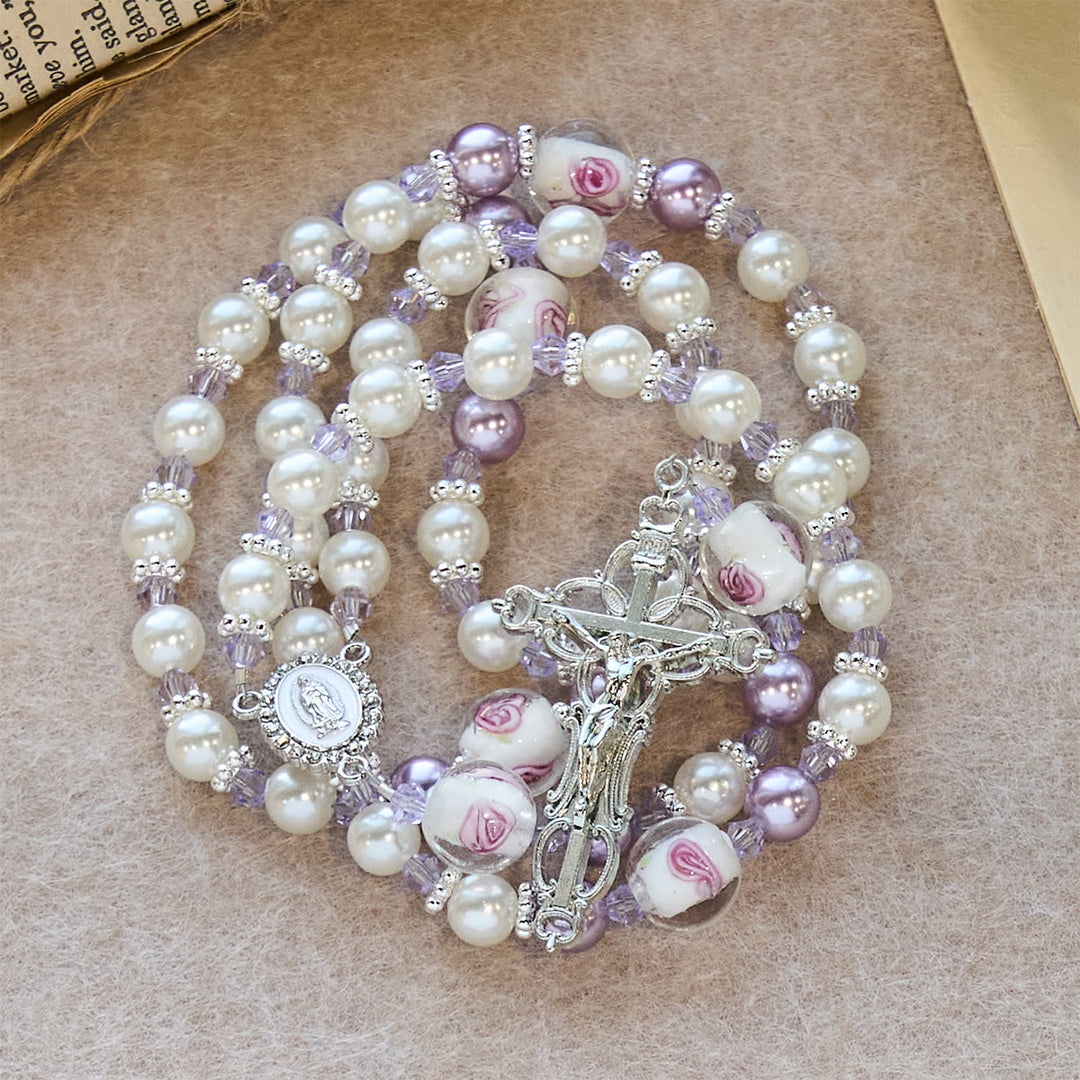 Christianartworkshop Soft-Toned Floral Bead Rosary: Daily Faith Wear & Meaningful Devotion - image 8