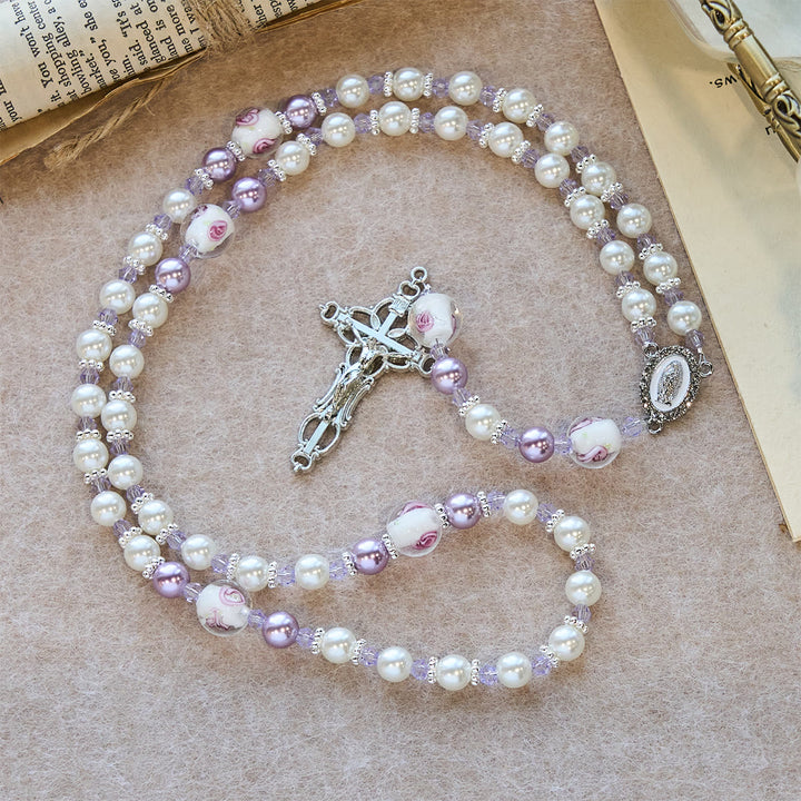 Christianartworkshop Soft-Toned Floral Bead Rosary: Daily Faith Wear & Meaningful Devotion - image 4