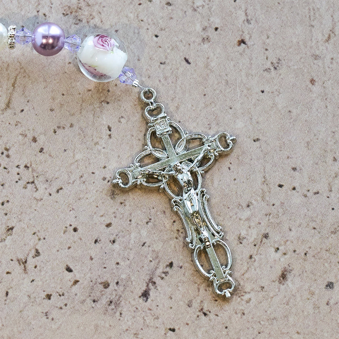 Christianartworkshop Soft-Toned Floral Bead Rosary: Daily Faith Wear & Meaningful Devotion - image 11