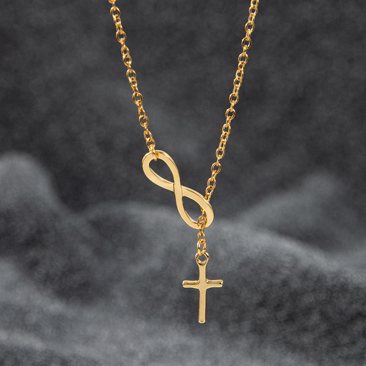 Christianartworkshop Infinity & Cross Necklace: Enduring Faith Statement & Daily Wear Accessory - Golden - image 4