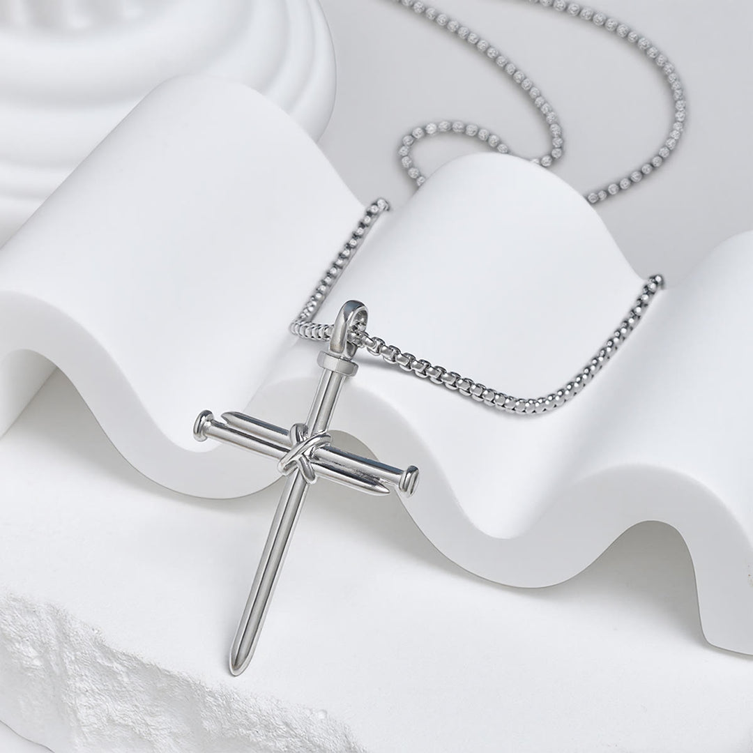 Christianartworkshop 3-Color Nail Cross Pendant Necklace: Gentle Faith Reminder for Daily Life - image 5