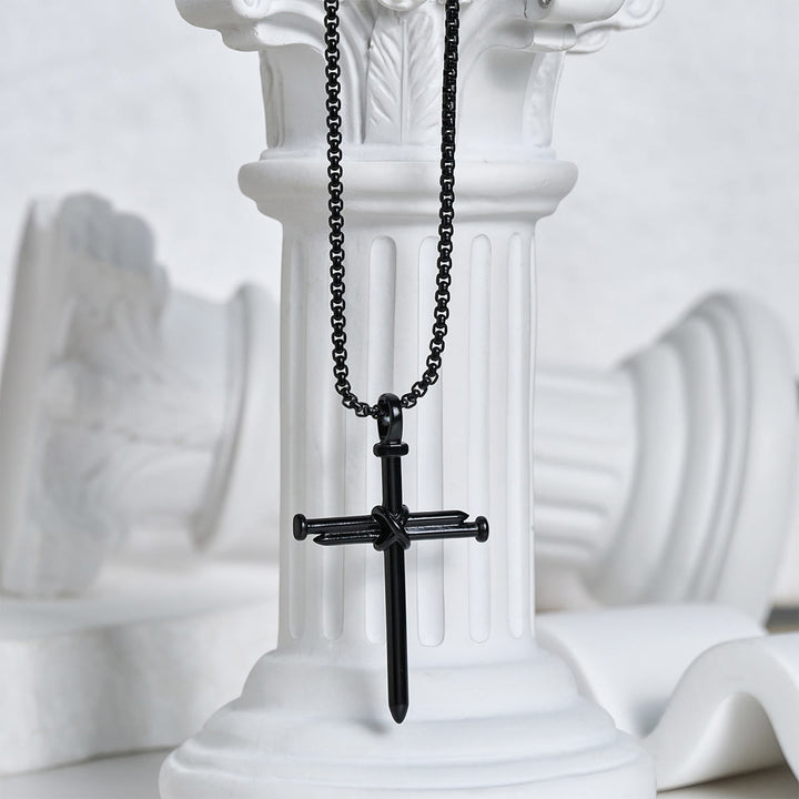Christianartworkshop 3-Color Nail Cross Pendant Necklace: Gentle Faith Reminder for Daily Life - image 8