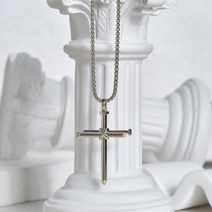 Christianartworkshop 3-Color Nail Cross Pendant Necklace: Gentle Faith Reminder for Daily Life - image 4