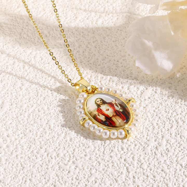 Christianartworkshop Sacred Icon Pendant Necklace: Gentle Faith Accent for Daily Wear - E - image 5
