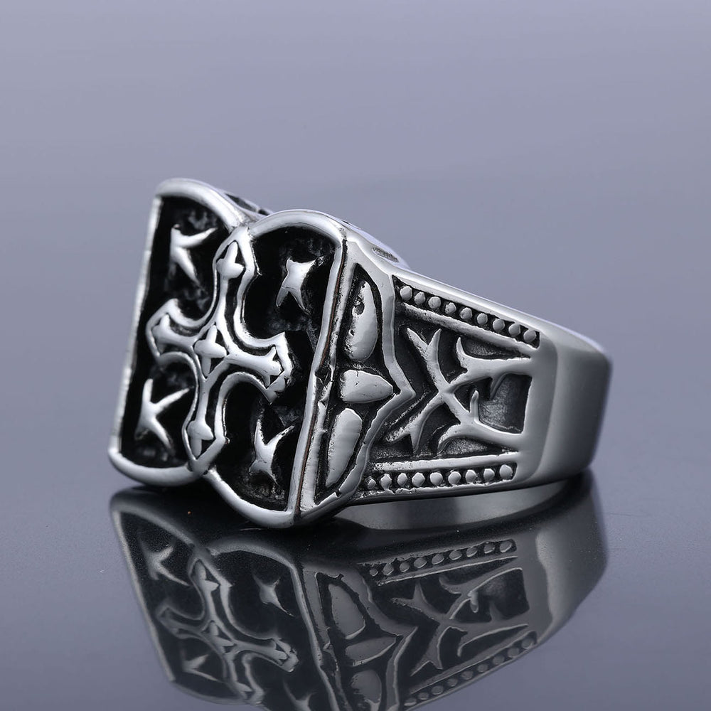 Christianartworkshop Rugged Cross Design Ring: Faith-Filled Accent for Casual Looks - image 1