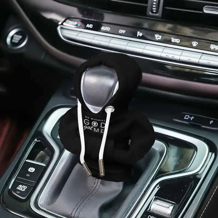 Christianartworkshop Multicolor God Got Me Hoodie Gear Shift Cover: Calm Assurance for Car Rides - Black - image 0