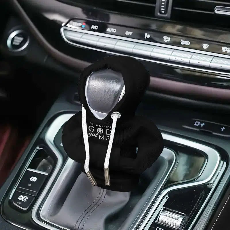 Christianartworkshop God Got Me Hoodie Gear Shift Cover: Calm Assurance for Car Rides - Black - image 0