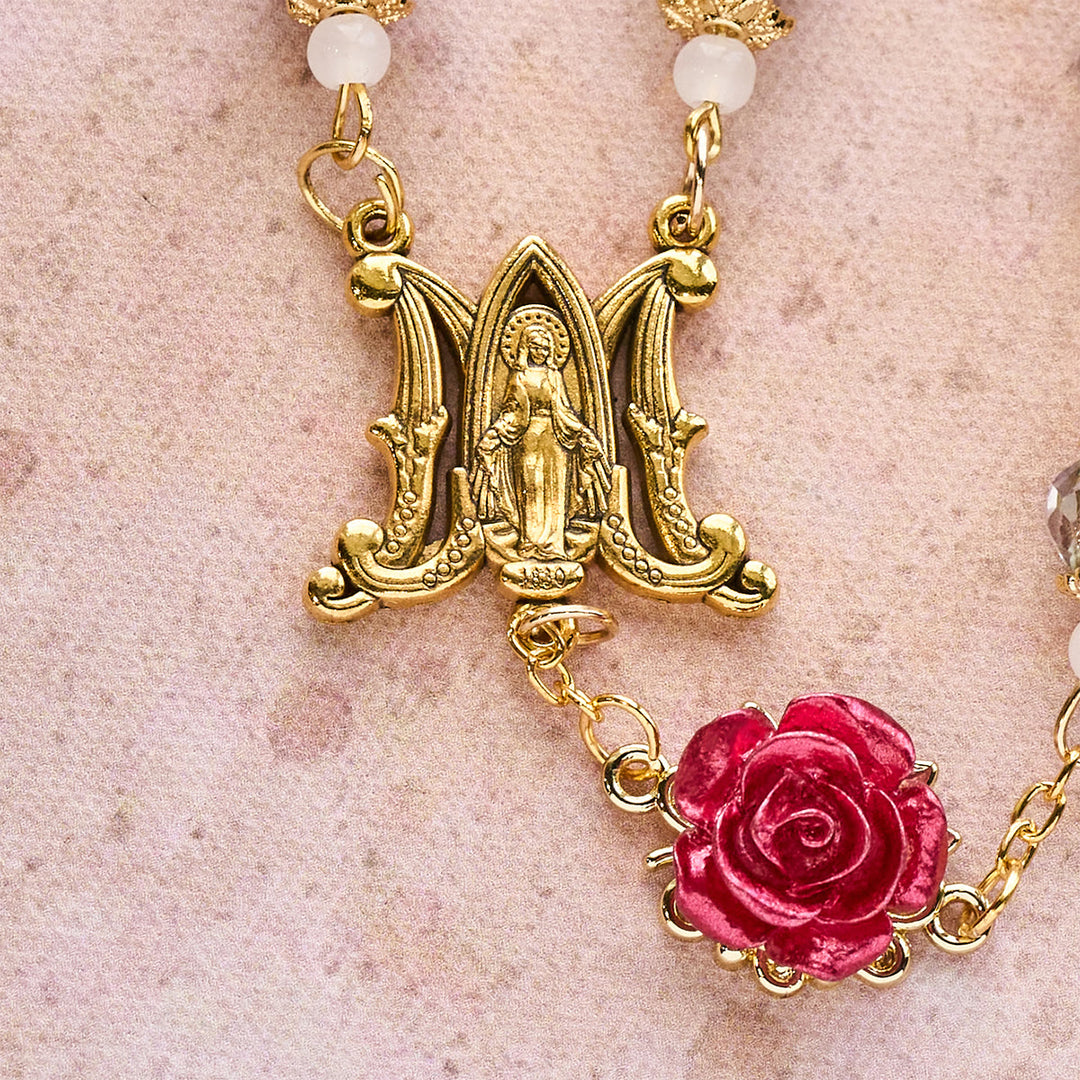 Christianartworkshop Rose Accent Devotion Rosary with Sacred Heart: Gentle Faith for Daily Prayer - image 8