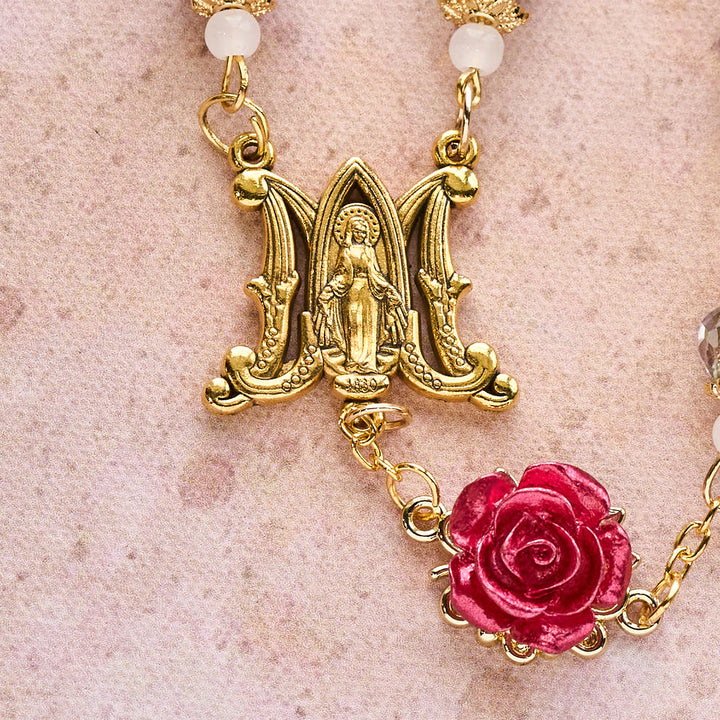 Christianartworkshop Rose Accent Devotion Rosary with Sacred Heart: Gentle Faith for Daily Prayer - image 8