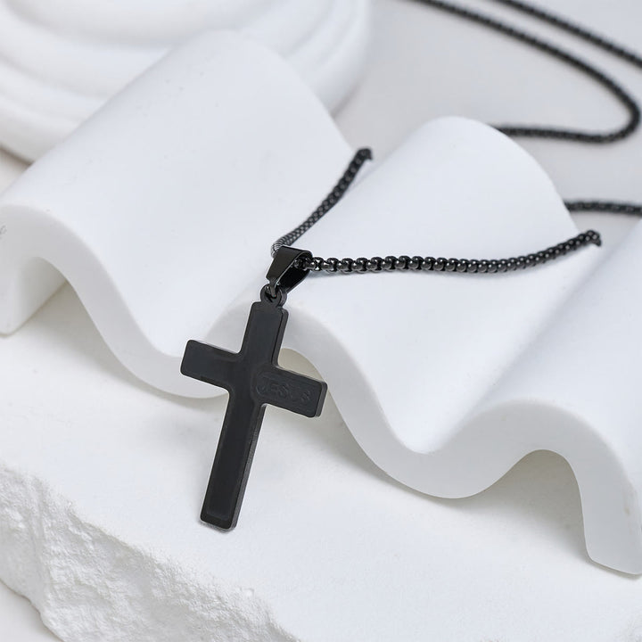 Christianartworkshop Minimalist Cross Necklace with "JESUS" Detail: Understated Expression of Faith - image 10
