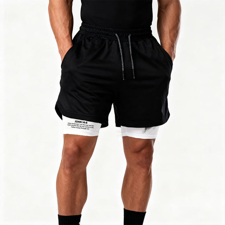 Christianartworkshop John 14:6 Faith Performance Shorts with Jesus & Cross Design: Wear Devotion Daily - image 3