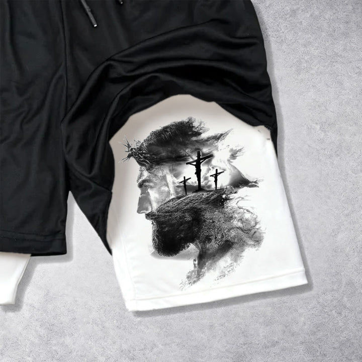 Christianartworkshop John 14:6 Faith Performance Shorts with Jesus & Cross Design: Wear Devotion Daily - image 6