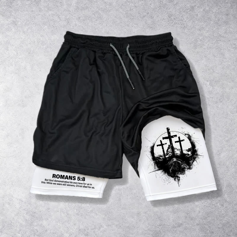 Christianartworkshop Romans 5:8 Scripture Performance Shorts: Embrace Christ's Sacrifice - 3XL - image 0