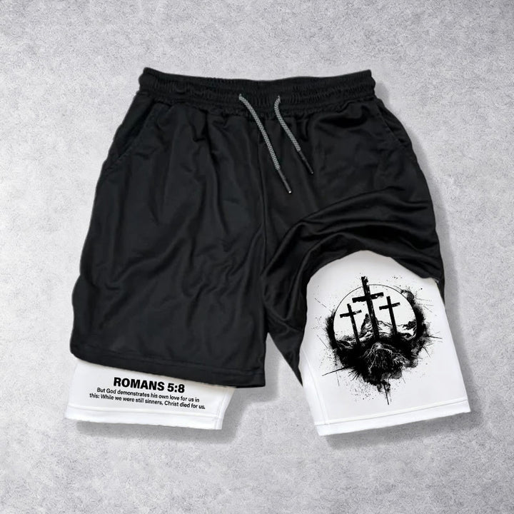 Christianartworkshop Romans 5:8 Scripture Performance Shorts: Embrace Christ's Sacrifice - US/UK/AU40, EU54 - image 0