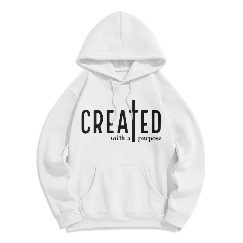 Christianartworkshop Created With a Purpose Fleece Lined Polyester Hoodie - White - 2XL - image 5