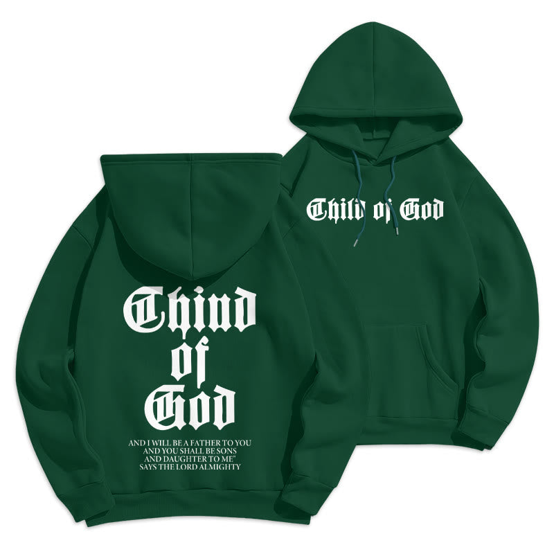 Christianartworkshop Child of God Scripture Fleece Lined Polyester Hoodie - Green - 2XL - image 9