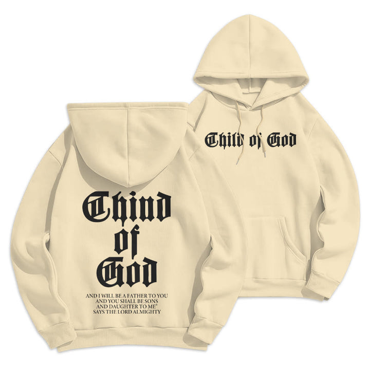 Christianartworkshop Child of God Scripture Fleece Lined Polyester Hoodie - Beige - 2XL - image 13