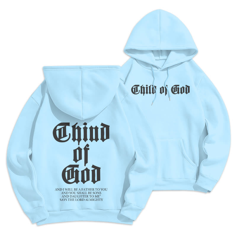 Christianartworkshop Child of God Scripture Fleece Lined Polyester Hoodie - Blue - 2XL - image 4