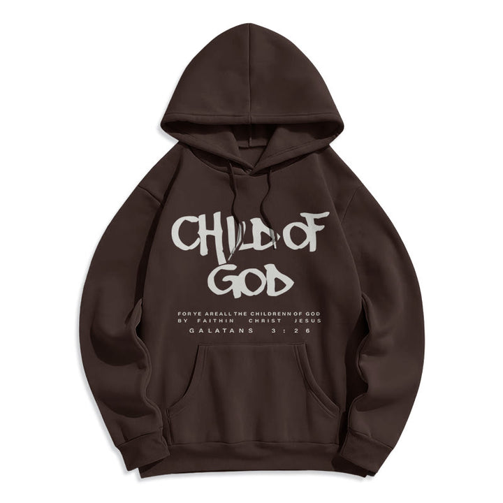 Christianartworkshop Child of God Galatians 3:26 Faith Fleece Lined Polyester Hoodie - Brown - 2XL - image 0