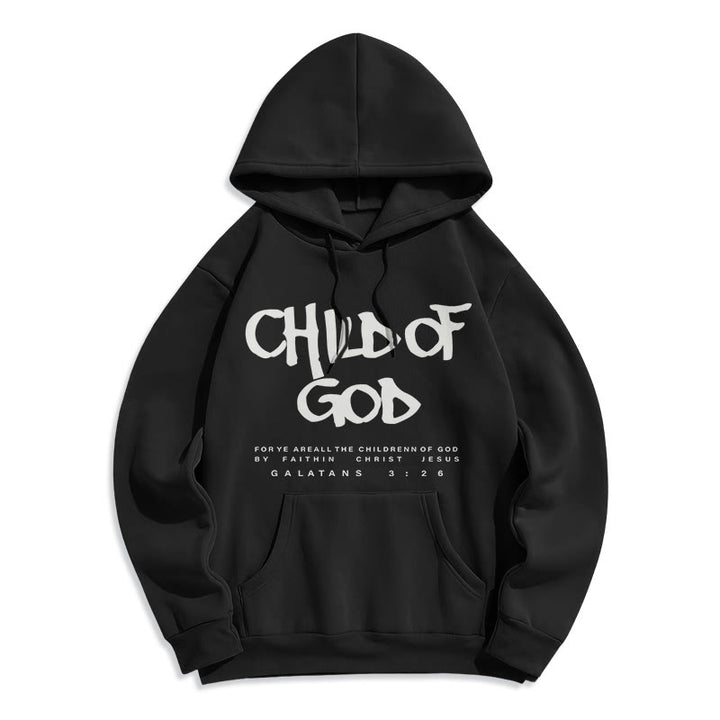 Christianartworkshop Child of God Galatians 3:26 Faith Fleece Lined Polyester Hoodie - Black - 2XL - image 2