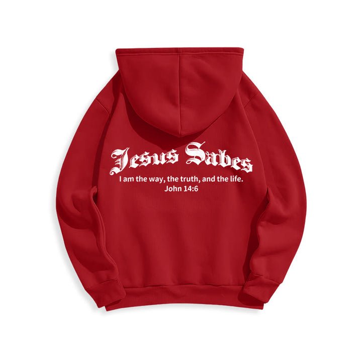 Christianartworkshop Jesus Saves John 14:6 Faith Fleece Lined Polyester Hoodie - image 17