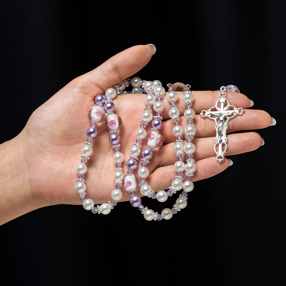 Christianartworkshop Soft-Toned Floral Bead Rosary: Daily Faith Wear & Meaningful Devotion - image 1
