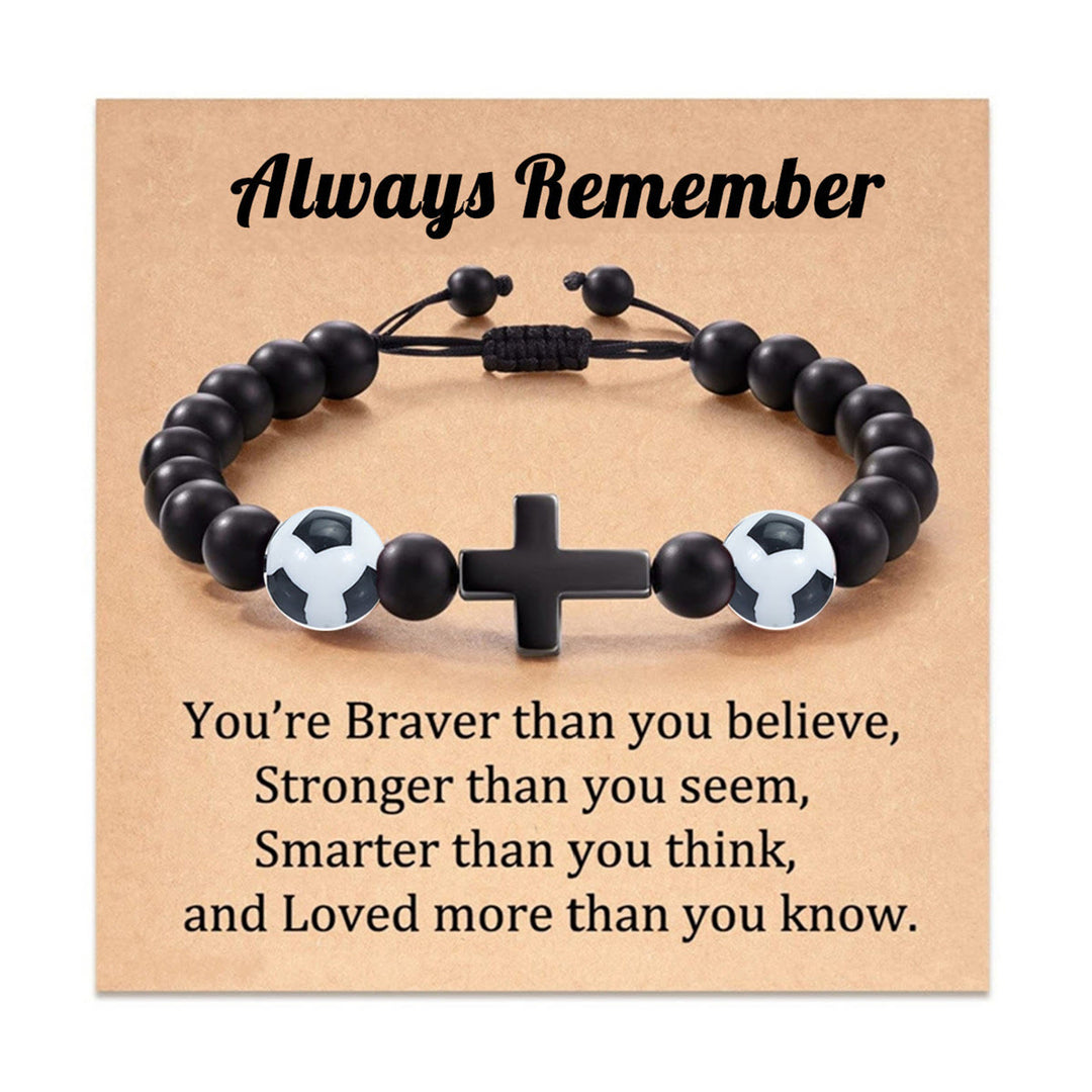 Christianartworkshop Cross & Sport Bead Bracelet: Tender Devotion for Sport Lovers - Football Always Remember - image 6
