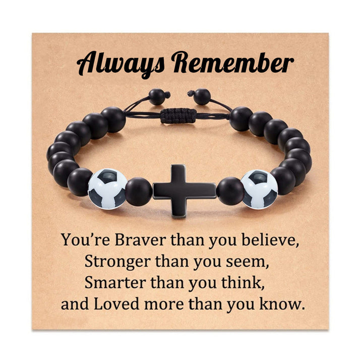 Christianartworkshop Cross & Sport Bead Bracelet: Tender Devotion for Sport Lovers - Football Always Remember - image 6