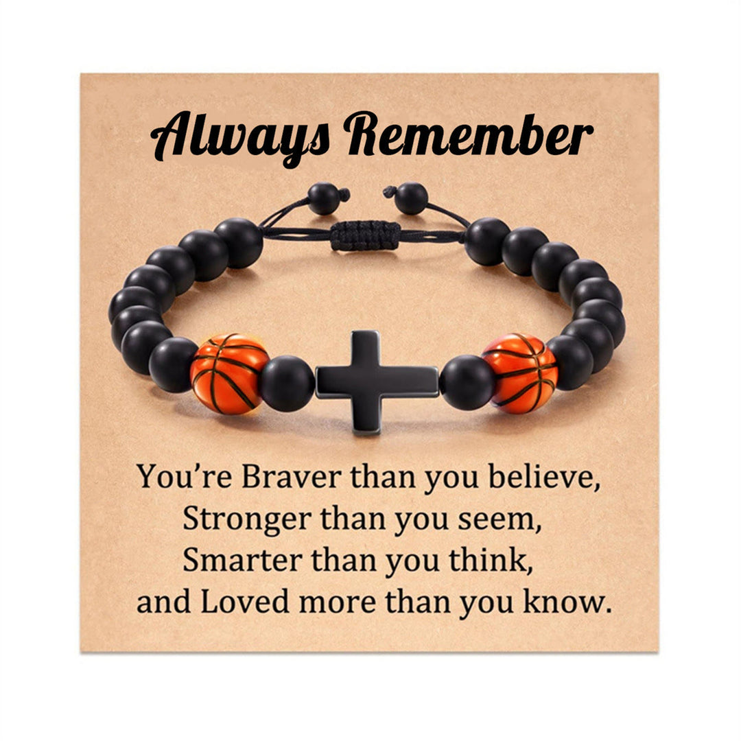 Christianartworkshop Cross & Sport Bead Bracelet: Tender Devotion for Sport Lovers - Basketball Always Remember - image 3