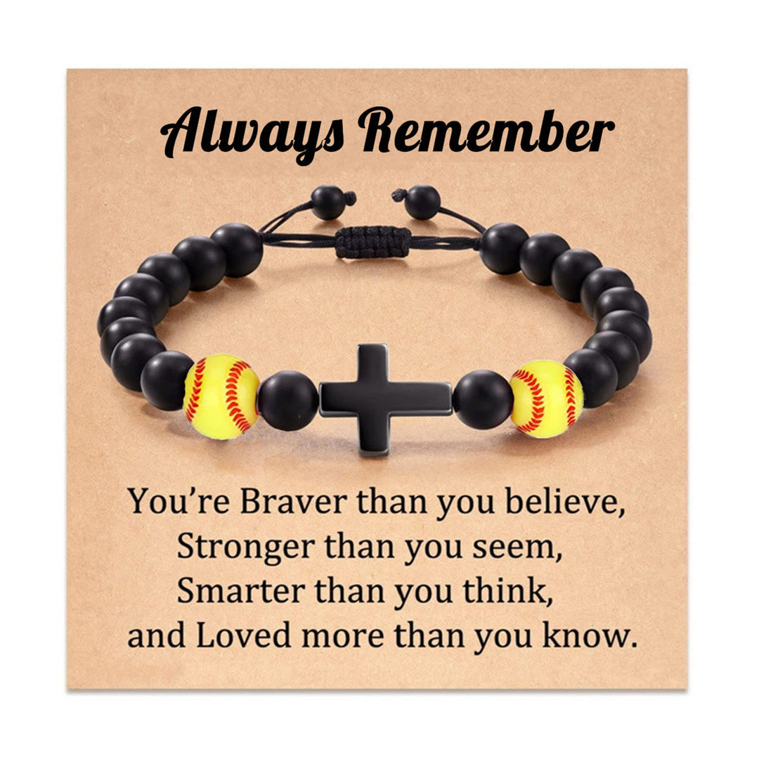 Christianartworkshop Cross & Sport Bead Bracelet: Tender Devotion for Sport Lovers - Softball Always Remember - image 5
