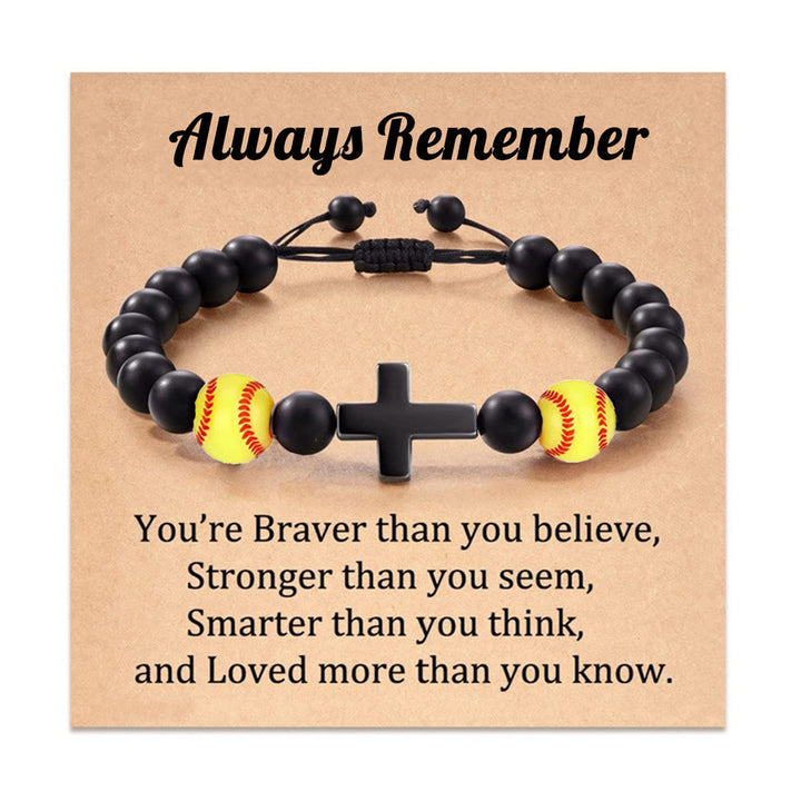 Christianartworkshop Cross & Sport Bead Bracelet: Tender Devotion for Sport Lovers - Softball Always Remember - image 5