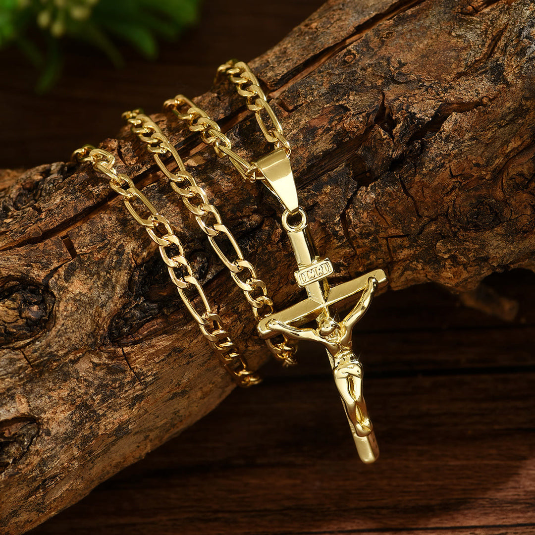 Christianartworkshop 4-Styled Sacred Crucifix Necklace: Elegant Design & Faithful Reminder for Every Day - Crucifix-1 - image 0
