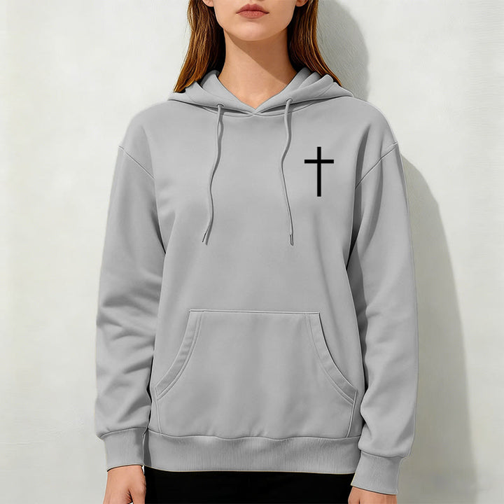 Christianartworkshop Quotation Style Bold Faith in Philippians 413 Fleece Lined Polyester Hoodie - image 6