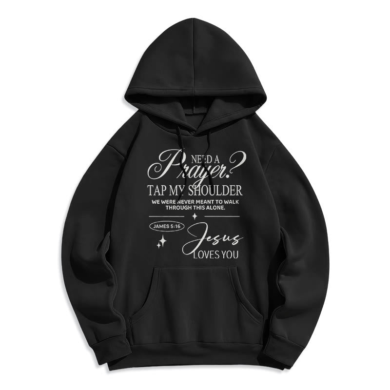 Christianartworkshop James 5:16 & Prayer Fleece Lined Polyester Hoodie - Black - 2XL - image 6