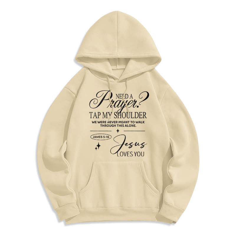 Christianartworkshop James 5:16 & Prayer Fleece Lined Polyester Hoodie - Beige - 2XL - image 2