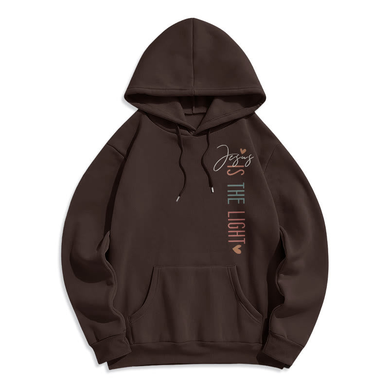 Christianartworkshop Jesus is the Light Floral Cross Faith Fleece Lined Polyester Hoodie - image 19