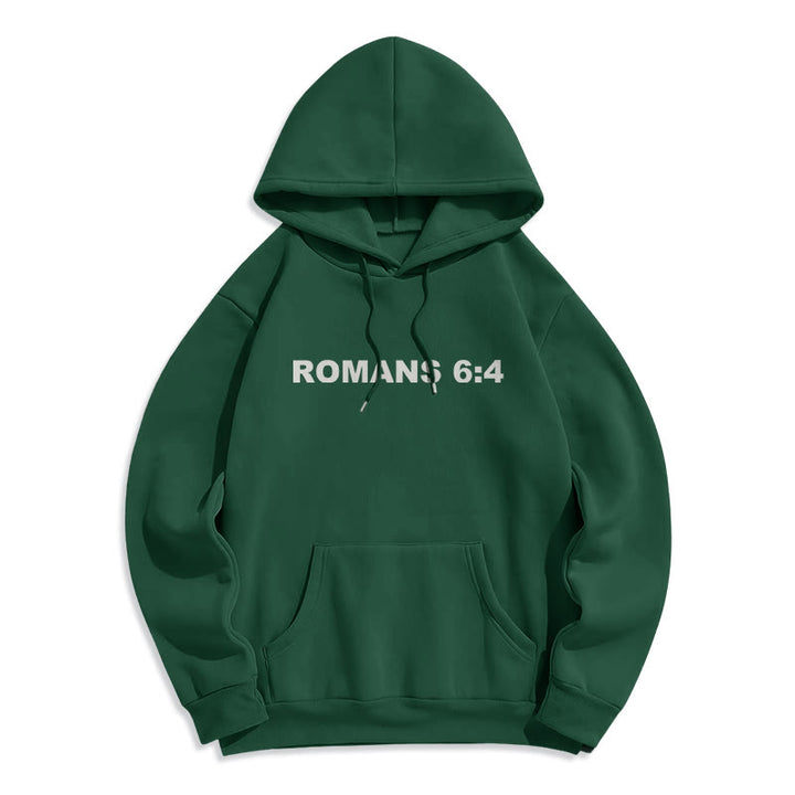 Christianartworkshop Romans 6:4 Raised to Life Fleece Lined Polyester Hoodie - image 7