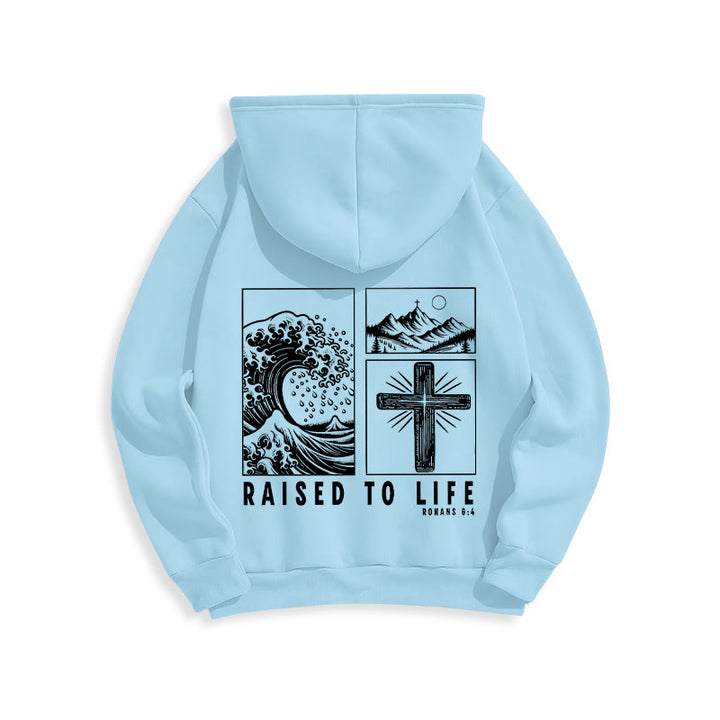 Christianartworkshop Romans 6:4 Raised to Life Fleece Lined Polyester Hoodie - image 14