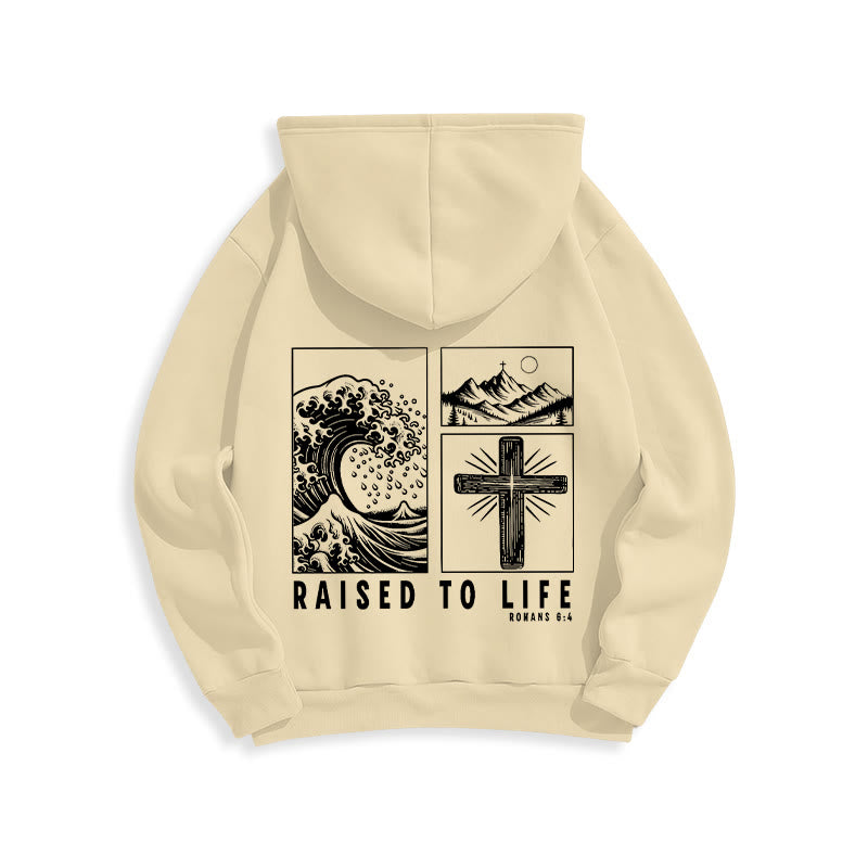 Christianartworkshop Romans 6:4 Raised to Life Fleece Lined Polyester Hoodie - image 17