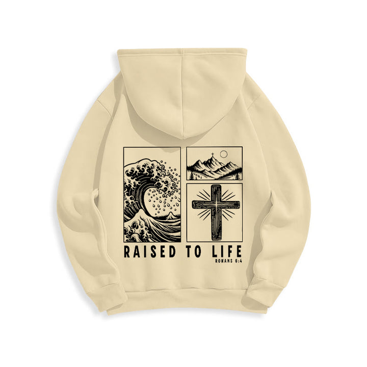 Christianartworkshop Romans 6:4 Raised to Life Fleece Lined Polyester Hoodie - image 17
